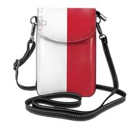 Flag of Malta Patterned leather crossbody bag, flap phone case, suitable for travel, hiking, camping or everyday use.