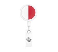 Flag of Malta Print Badge Holder Retractable Reel, with ID Alligator Clip Rotatable Buckle, for Nurse Teacher
