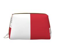 Flag of Malta Zipper Closure Leather Portable Waterproof Cosmetic Bag for Home Travel to Organize Toiletries Sundries