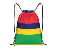 Flag of Mauritius Drawstring Bag Backpack for Sports Travel Gym Lightweight