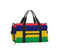 Flag of Mauritius Duffel Bag with Shoe Compartment - Lightweight Water-Resistant Holdall Gym Bag with Built-in Wet and Dry Separation Pouch
