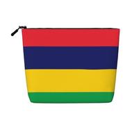 Flag of Mauritius Fake Hemp Makeup Bag Large Capacity Travel Organizer for Business Trip and Daily Use