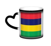 Flag of mauritius men's and women's fun gift magic morphing mugs 11 oz ceramic thermal cue coffee mugs