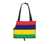 Flag of Mauritius Pattern pet going out bag - lightweight travel cat bag, breathable shoulder bag for small dogs