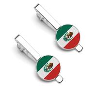 Flag of Mexico 2 Pcs Tie Clips for Men Necktie Tie Bar