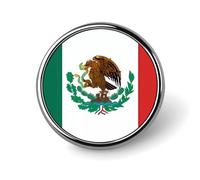Flag of Mexico Badges Decorative, Durable Aluminum Alloy Round Badge, Lightweight Button Brooch for Shirts, Jackets, Hats, Uniforms 1"
