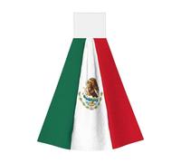 Flag of Mexico Coral fleece hand towel, super absorbent hanging kitchen towel, children's adult bathroom kitchen hanging hand towel