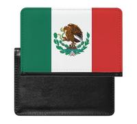 Flag Of Mexico Passport Holder with 3 Card Slots, Portable PU Leather Travel Wallet, Slim Protective Cover for Passport, ID, Credit Cards