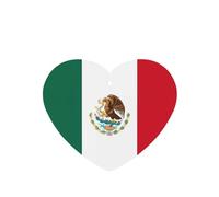 Flag Of Mexico Pattern Car Air Fresheners 4 Pcs Heart Shape Hanging Aromatherapy Tablets Scented Fresheners For Bedroom Bathroom