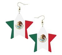 Flag of Mexico Patterned star earrings for women jewelry fashion and Valentine's Day birthday party gifts