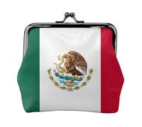 Flag of Mexico print Cute Buckle Coin Purses Vintage Pouch Kiss lock Change Purse Wallets for Women Fashion, Black, One Size, Vintage