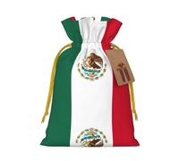Flag Of Mexico Print Drawstring Gift Bags,For Holiday Season,Birthdays,Anniversaries And Any Special Occasion