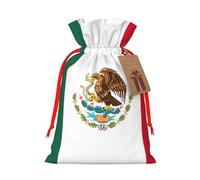 Flag Of Mexico Print Drawstring Gift Bags Packaging Party Candy Goodie Bag Xmas Presents Decor Holiday Giving