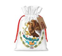 Flag Of Mexico Print Drawstring Gift Seasonal Bags Celebrations Eco-Conscious Holiday Present Packaging