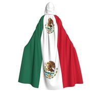 Flag Of Mexico Print Halloween Cloak, Carnival Cape For Theme Parties, Haunted Houses And Cosplay