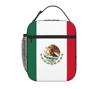 Flag of Mexico Print Lunch Bag for Office Work Picnic Insulated Lunch Box Reusable Lunchbox Bag for Adults