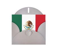 Flag of Mexico Print Shimmer Blank Greeting Cards with Envelopes, Elegant DIY Invitations,Thank You Notes