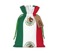 Flag Of Mexico Print Stylish Drawstring Pouches,Reusable Drawstring Gift Bags,Perfect For Holiday And Party