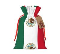 Flag Of Mexico Print Stylish Drawstring Pouches,Reusable Drawstring Gift Bags,Perfect For Holiday And Party