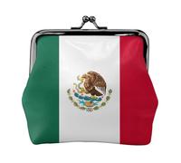Flag of Mexico Print Vintage Leather Change Purse Elegant Small Coin Purse for Women Coin Pouch Wallet Mini