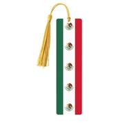 Flag of Mexico Print Wooden Bookmark Wood with Tassel for Reading,Perfect Present for Book Lovers