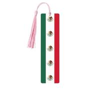 Flag of Mexico Print Wooden Bookmark Wood with Tassel for Reading,Perfect Present for Book Lovers