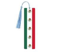 Flag of Mexico Print Wooden Bookmark Wood with Tassel for Reading,Perfect Present for Book Lovers
