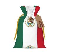 Flag Of Mexico Printed Drawstring Gift Bags,Various Sizes, Bulk Plastic Packaging Bags