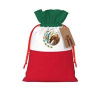 Flag Of Mexico Printing Christmas Drawstring Gift Bags Festive Present Sack Holiday Xmas Party Favor Decor