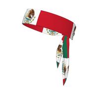 Flag of Mexico Prints Double-sided sports bandana with straps sweat-wicking and breathable suitable for running and fitness.