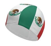 Flag of Mexico Swim Cap for Adult, Elastic Fabric Swimming Cap, Comfortable Bathing Cap for Long & Short Hair