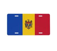 Flag of Moldova License Plate for Front of Car â€“ Personalized Aluminum Car Tags â€“ 6â€ x 12â€ Universal Fit.