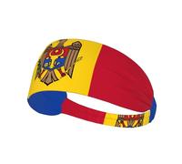 Flag of Moldova Printed Elastic Sports Headband â€“ Ideal for running, tennis, yoga and indoor fitness
