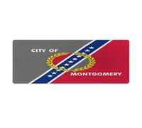 Flag of Mon1tgomery, Alabama Rectangular Non-Slip Mouse Pads Rubber Base Desk Mat for Home Office 30x80cm