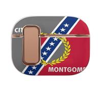 Flag of Mon1tgomery, Alabama Stylish Case Cover Compatible with AirPods Pro 2 Hard PC Protector with Black Button Buckle