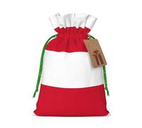 Flag Of Monaco Print Christmas Drawstring Present Bag, Reusable Holiday Goodie Bag For Presents