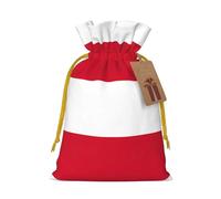 Flag Of Monaco Print Christmas Drawstring Present Bag, Reusable Holiday Goodie Bag For Presents