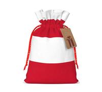 Flag Of Monaco Print Christmas Drawstring Present Bag, Reusable Holiday Goodie Bag For Presents