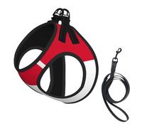 Flag of Monaco print Dog Harness, 2X Buckle,Dog Vest,No Pulling Front Leash Clip,for Small Medium Dogs