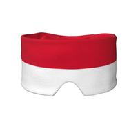 Flag of Monaco Printed Sleeping Blindfold, Padded Ear Warmer Mask, Adjustable Head Wrap, for Deep Relaxation