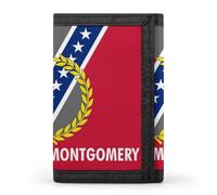 Flag of Montgomery, Alabama Casual Trifold Wallet for Men Slim Card Cases with 8 Slot Minimalist Purse Coin Clip