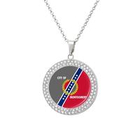 Flag of Montgomery, Alabama Fashion Women's Diamond Necklace Shiny Round Pendant Jewelry Romantic Gifts