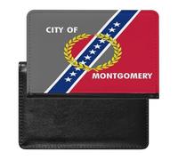 Flag of Montgomery, Alabama PU Leather Passport Covers RFID Blocking Wallet Holder with Card Protector Slot Travel Accessories
