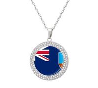 Flag of Montserrat Women's Necklaces Round Alloy Pendant Necklace Minimalist Jewelry Gift