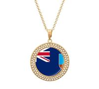 Flag of Montserrat Women's Necklaces Round Alloy Pendant Necklace Minimalist Jewelry Gift