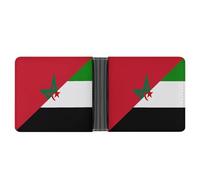 Flag of Morocco and Western Sahara Printed Bifold Wallet with Hidden Compartments Pocket Money and Credit Card Holder for Men Women