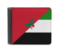 Flag of Morocco and Western Sahara Printed Bifold Wallet with Hidden Compartments Pocket Money and Credit Card Holder for Men Women
