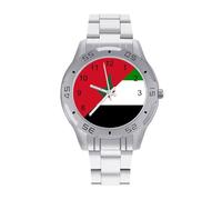 Flag of Morocco and Western Sahara Quartz Watch Alloy Watch Dress Decorative for Business Men Women with Design Pattern Print
