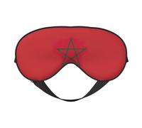 Flag of Morocco Comfortable Sleeping Aid Soft Eye Mask Adjustable Blackout Cover Reversible Night Rest