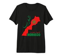 Flag of Morocco Dima Maghreb Map of Morocco Premium T-Shirt